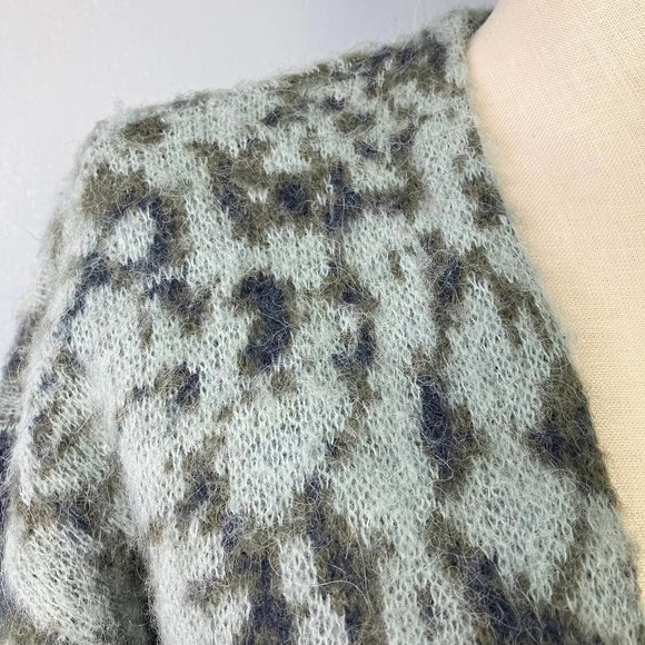 Adyson Parker Alpaca Wool Blend Abstract Open Front Cardigan Women's Size S - Picture 2 of 15